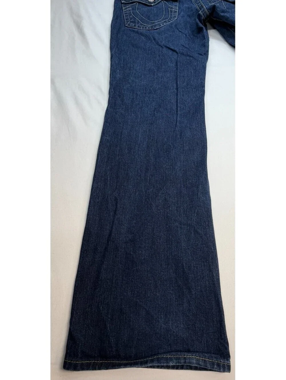 True Religion Men's Jeans Straight Denim Mid Rise 5 Pocket Solid Size 36 Blue